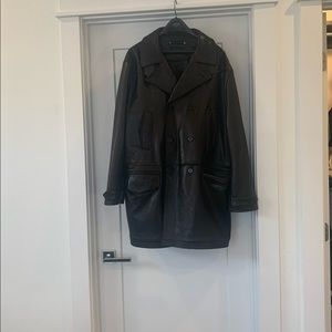 Double breasted lamb skin trench coat